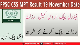 FPSC CSS MPT Result 2024 19 November Date [upl. by Burman425]