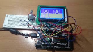 Arduino  Testing a KS0108 GLCD using the openGLCD demo [upl. by Broderick853]