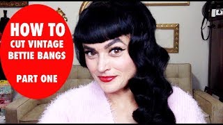 How To Cut Vintage Bettie Bangs for curly hair  Part One [upl. by Eidassac312]