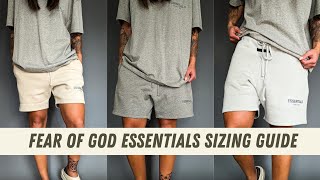 Fear of God Essentials Sizing Guide XXS vs XS vs S in Sweat Shorts [upl. by Enidlarej779]