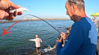 Jetty Fishing Packery channel with LIVE and CUT BAIT for a Dinner Fish CATCH and COOK [upl. by Iadrahs]