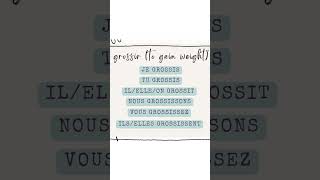 French ir verbs Grossir  To Gain Weight Conjugation and Prononciation [upl. by Nyahs]