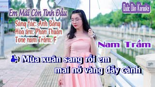 Karaoke Em Mãi Còn Tình Đầu  Chachacha  Tone Nam Trầm FTp120  Quốc Dân Karaoke [upl. by Nerrad]