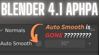 Blender 41 Alpha Update fiX for Auto Smooth [upl. by Queston3]