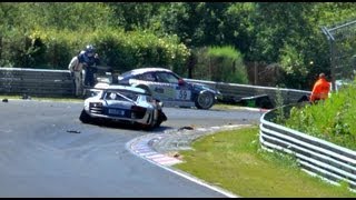 Unfall VLN Race 5 StartCrash LudwigKainzAlzen Nürburgring Nordschleife 2012 [upl. by Ramraj]