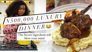 N500000 Luxury Dinner Secret Ingredient will blow your mind  Glazed lamb and Creamy mash potatoes [upl. by Shulins]