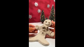 Gingerbread Man Ornament clay holiday ornament DIY shorts christmas crayola [upl. by Celinda]