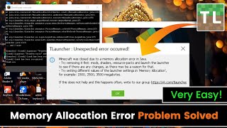 How to fix memory allocation error tlauncher  tlauncher unexpected error occurred [upl. by Petrick874]