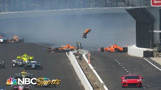 104th Indianapolis 500 Conor Daly Oliver Askew caught up in Indy 500 restart  Motorsports on NBC [upl. by Eniamerej]