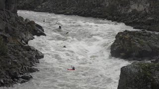 Kayakers take on the Milner Mile after Idaho Power releases the water [upl. by Fanechka]