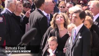 Hazel McCallion Mel Lastman part of procession of politicians at Rob Fords funeral [upl. by Zuliram]