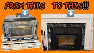 423 AMAZING Wood Burning Fireplace Insert Full Restoration amp Install [upl. by Dimphia]