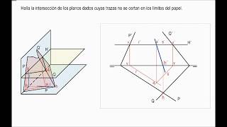 1 SISTEMA DIÉDRICO INTERSECCIÓN DE PLANOS 8 [upl. by Newmann]