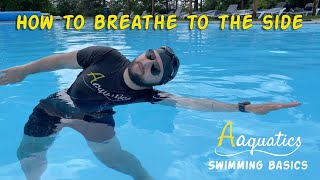 Swimming Basics  Front crawl how to breathe to the side freestyle [upl. by Suillenroc]