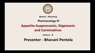 Pharmacology  III  Appetite Suppressants Digestants And Carminatives  AKTU Digital Education [upl. by Osbourn]