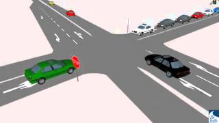 Two 2 Way Stop Traffic Simulation [upl. by Edythe]