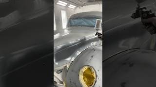 Spraying filler primer ford automobile bodywork restoration 1940 spraybooth painting primer [upl. by Hairahcez257]