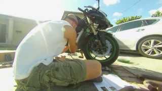 Installing Brocks MegaPhone Full Exhaust ZX10R Ninja Time Lapse [upl. by Ytomit]