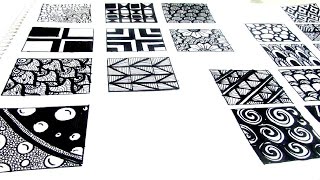 20 Easy ZENTANGLE Patterns ✨ [upl. by Llehcam]