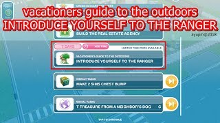 The Sims FreePlay  vacationers guide to the outdoors INTRODUCE YOURSELF TO THE RANGER [upl. by Clem844]