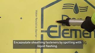 How to Apply DensDefy™ Liquid Flashing to DensElement® Panel Seams Fastener Spots amp Penetrations [upl. by Leizar]