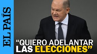 ALEMANIA  Scholz ante el Parlamento alemán quotAdelantar las elecciones al Bundestag es mi objetivoquot [upl. by Eversole]