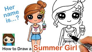 How to Draw a Cute Girl  Summer Art Series 7 [upl. by Sateia]