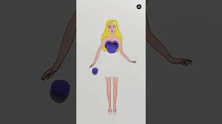 Barbie dress art artist design style dress ytshorts viralvideo shorts [upl. by Anaujal]