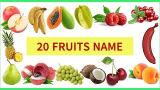 Fruits Name  20 Fruits Name in English With Pictures  20 Different Types of Fruits fruits kids [upl. by Jaf]