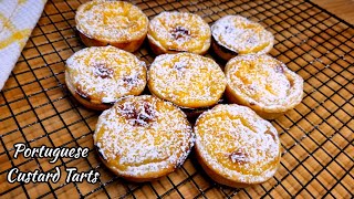 Easy Portuguese Custard Tarts Pasteis de Nata With Puff Pastry [upl. by Ylam]