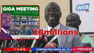 🔴Meeting de Pastef à Dakar Arena  Dame Mbodj Sonko 18Millions Lane koko Louer 🤔😬 [upl. by Aoniak]