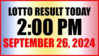 Lotto Result Today 2pm September 26 2024 Swertres Ez2 Pcso [upl. by Hcone284]