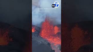 Lava spews from latest eruption on Icelandic peninsula [upl. by Hajidak617]