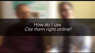 How to use Cite them right online [upl. by Etnahsa]