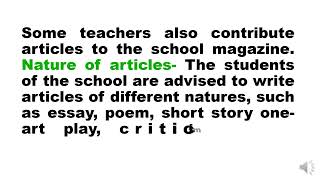 ESSAY ON THE SCHOOL MAGAZINE  SCHOOL MAGAZINE  ENGLISH ESSAY  ESSAY [upl. by Lesser]