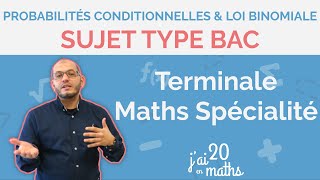 Sujet Type Bac  Probabilités conditionnelles et loi binomiale  Terminale Maths Spécialité [upl. by Arinayed]