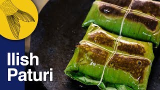 Ilish Macher Paturi  Shorshe diye Ilish Macher Bhapa Recipe  Bengali Hilsa Steamed in Banana Leaf [upl. by Oj]