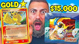 I Opened a 15000 Box To Find GOLD STAR Pokemon Cards [upl. by Rotceh]