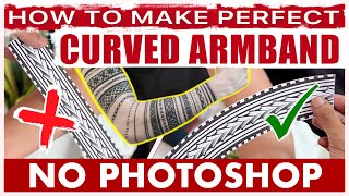 How To Make CURVED Armband Tattoo Stencil  Easiest Method WITHOUT PHOTOSHOP WITHOUT PROCREATE [upl. by Annauqaj903]