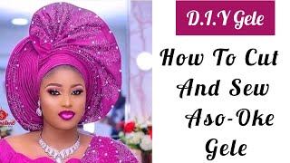 How To Cut And Sew AsoOke Gele Easy DIY Beginner friendly [upl. by Alohs51]