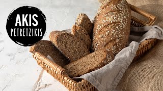 Seeded Whole Wheat Bread  Akis Petretzikis [upl. by Zulaledairam]