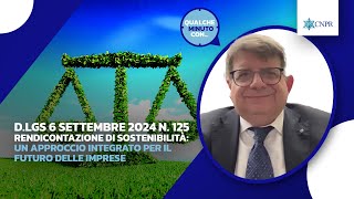 Emanuele Pisati  DLgs 6 settembre 2024 n 125  Rendicontazione di sostenibilità [upl. by Arleen]