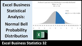 Excel Statistical Analysis 32 Bell Curve Functions NORMDIST NORMSDIST NORMINV NORMSINV [upl. by Lehrer510]