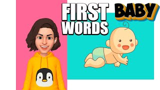 First Words for Babies and Toddlers  Baby Learn To Talk  Baby’s First Words Songs amp Pictures [upl. by Luella]