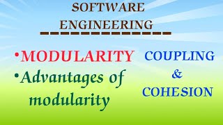 MODULARITY IN SOFTWARE ENGINEERING  COUPLING COHESION computerscience gate educationcs [upl. by Beghtol]