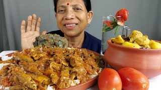 SIMPLE and DELICIOUS SMALL PUTI FISH CURRY EATING WITH RICE ASMR MUKBANG FOOD VLOG [upl. by Duffie731]