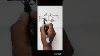 Car Drawing Easy Trick car diy youtubeshorts drawing art viralvideo [upl. by Sibby]