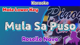 Mula sa Puso by Roselle Nava Karaoke  Male Lower Key [upl. by Dumond126]