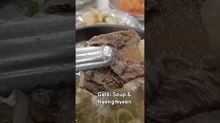 갈비탕 물냉면 koreanfood galbitang galbisoup coldnoodles naengmyeon mandoo koreandumplings [upl. by Nolos]