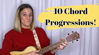 Baritone Ukulele Chord Progression Tutorial Easy [upl. by Salzhauer]